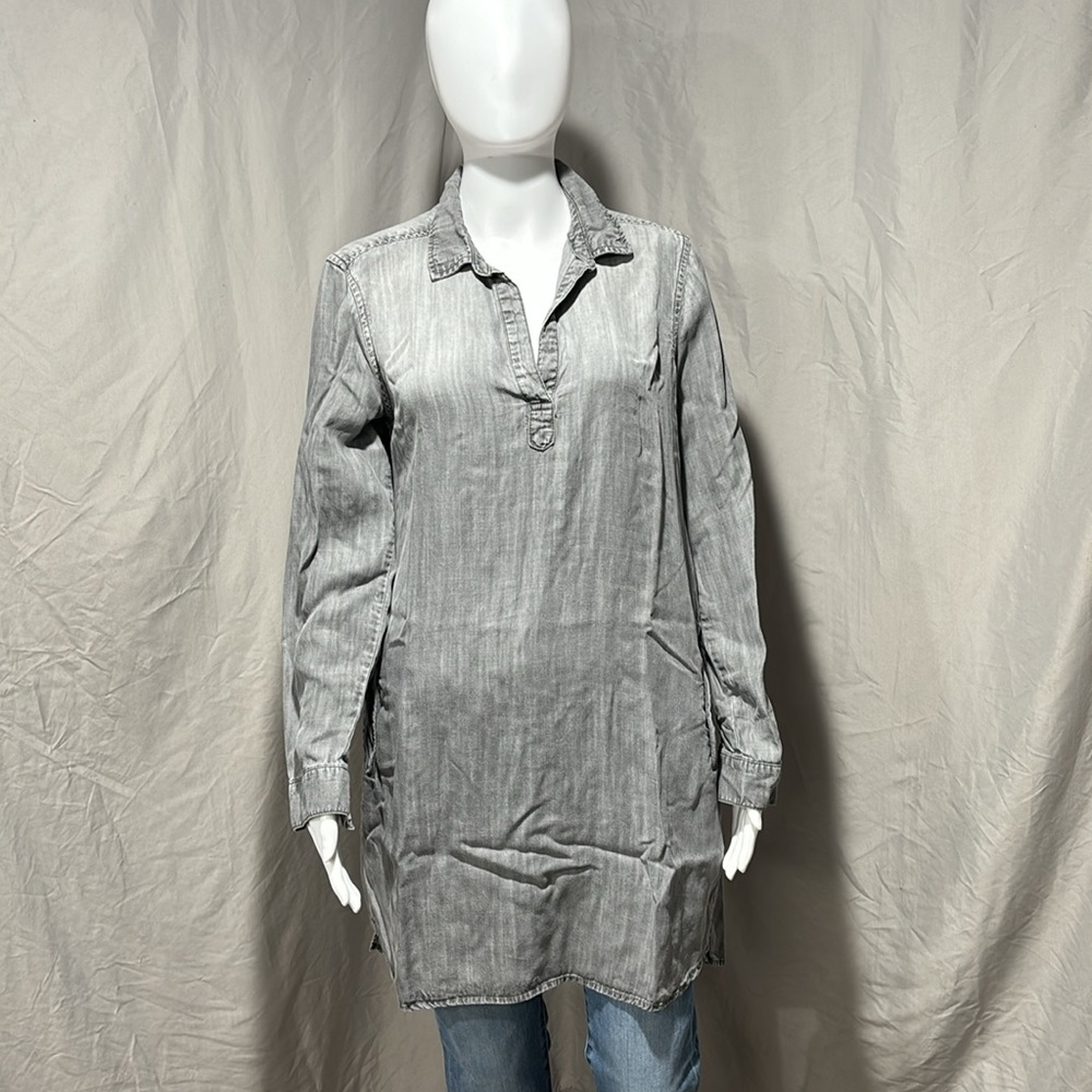 Cloth & Stone Anthropologie Women’s Med Chambray Tunic Top Grey Wash